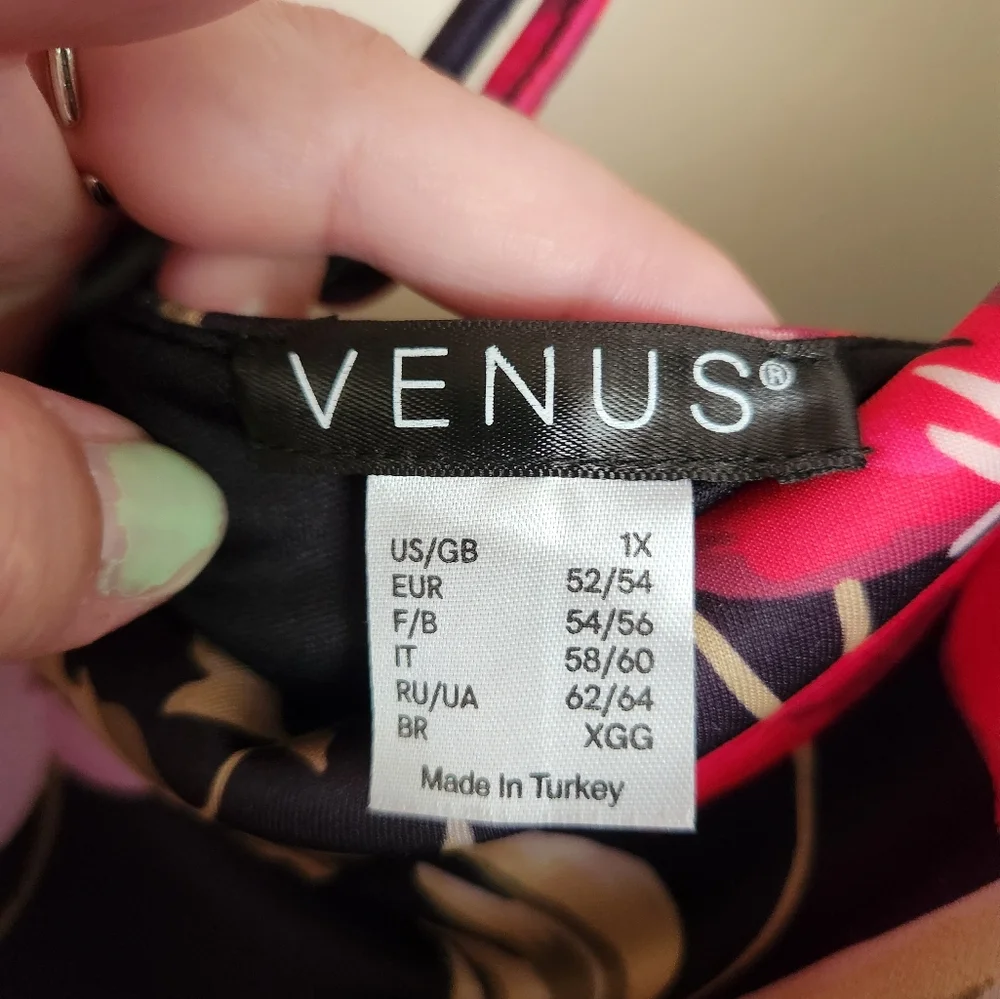 Venus one shoulder tropical dress 1X